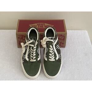 Vans Women’s Old Skool Tufted Shoes Size 6 Green Casual Streetwear